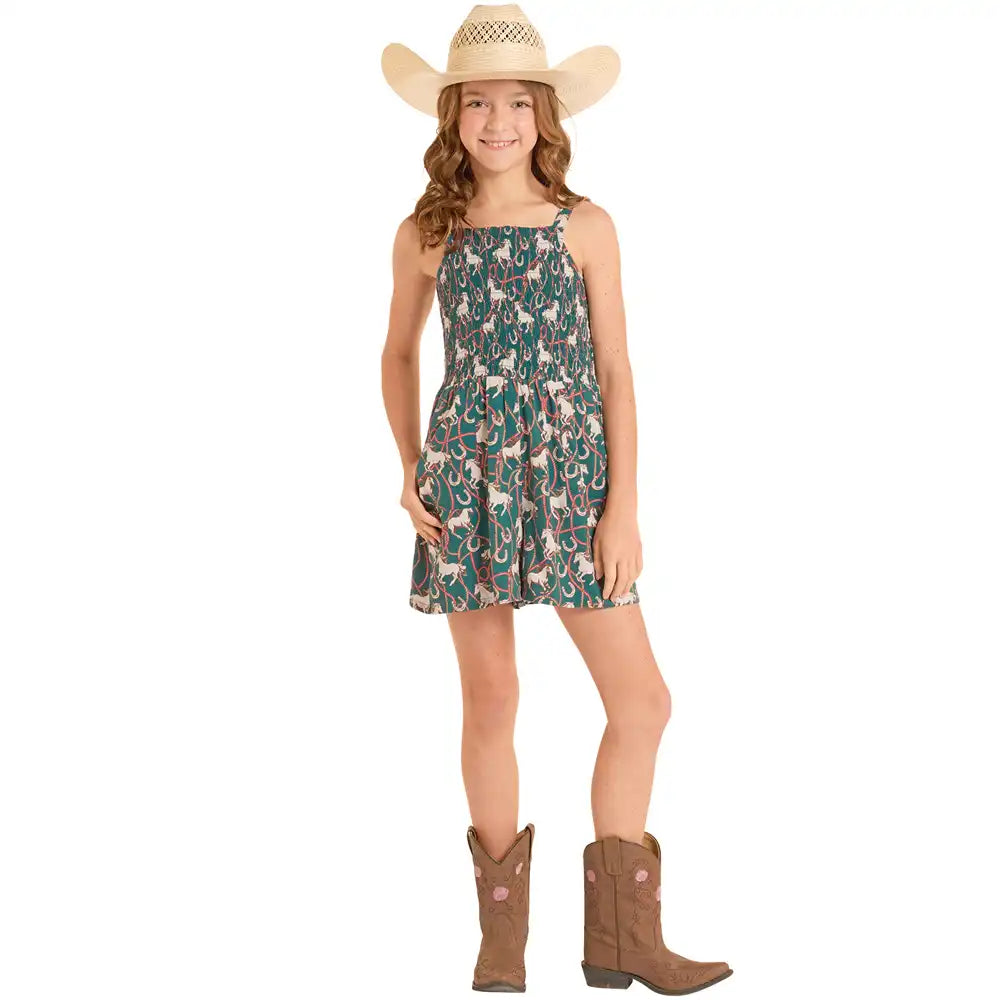 Rock&Roll Girl’s Horse Print Romper BGR2J08813