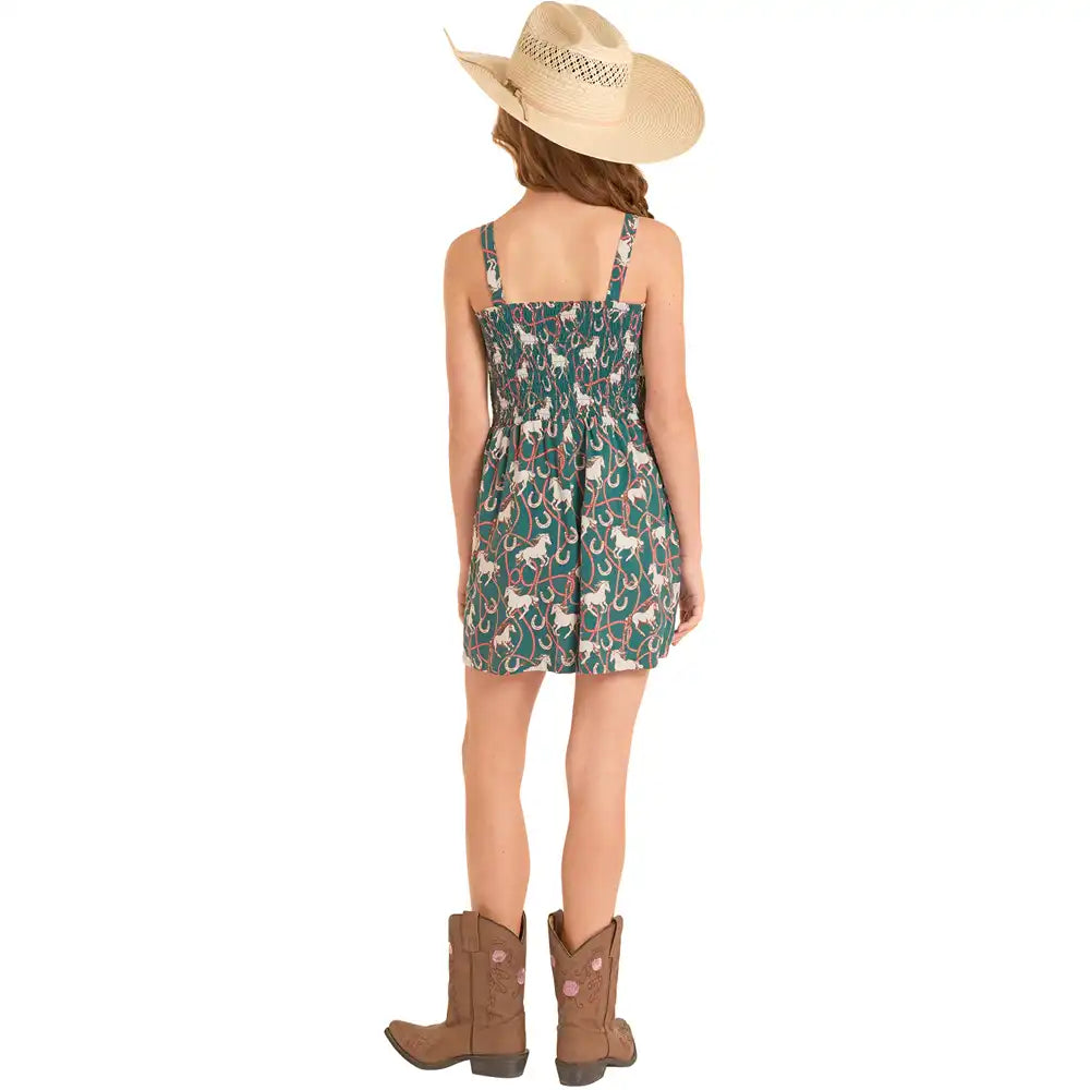 Rock&Roll Girl’s Horse Print Romper BGR2J08813