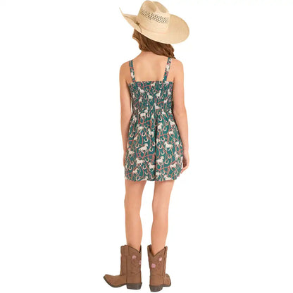 Rock&Roll Girl’s Horse Print Romper BGR2J08813