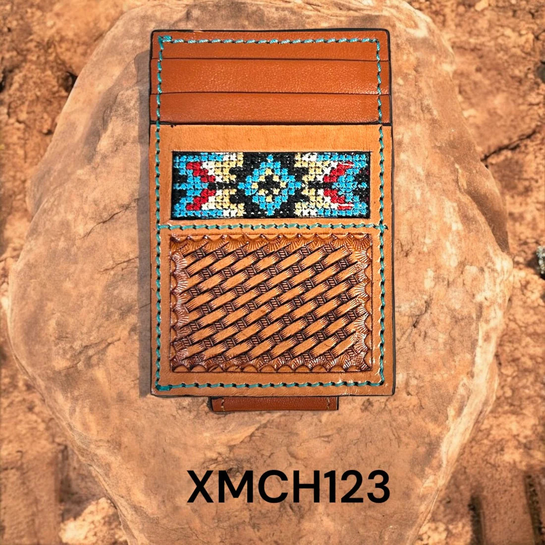 Twisted X Money Clip Blue Stitch Blk/Blue Design