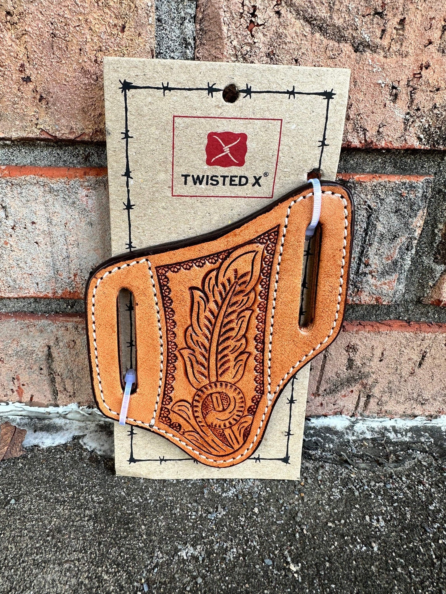 Twisted X Floral Tooled Pancake Knife Sheath