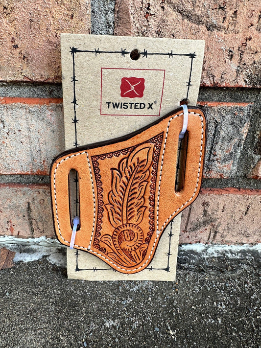 Twisted X Floral Tooled Pancake Knife Sheath