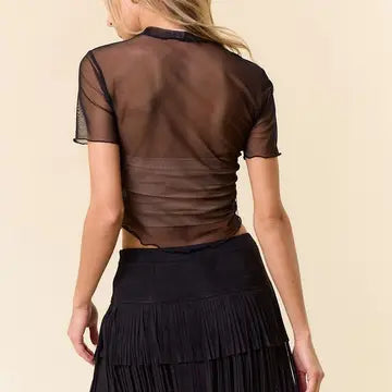 Saints & Hearts Black Faux Suede Fringed Skirt SIS1184A
