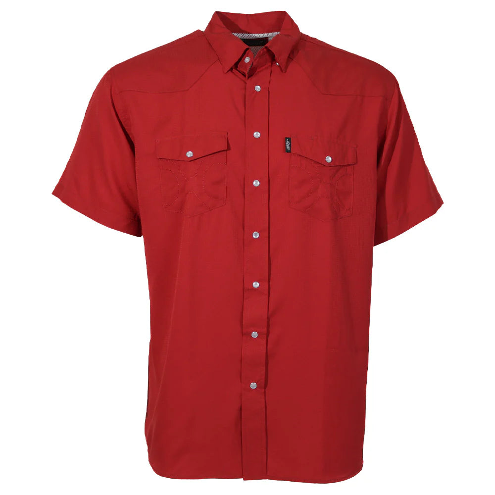 Hooey Men’s Sol Short Sleeve Pearl Snap Red Shirt HT2620RD