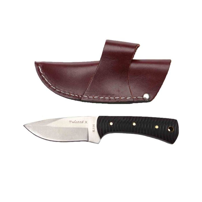 Twisted X Wood Fixed Blade Blk Bone Knife XL114