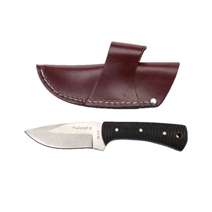 Twisted X Wood Fixed Blade Blk Bone Knife XL114
