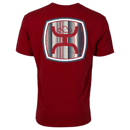 Hooey Men’s Zenith Red W/Multi-Color Stripes T-Shirt HT2605RD