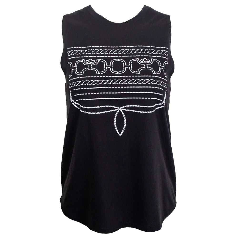Hooey Women’s Leona Tank Black W/ White Stitching HT2684BK