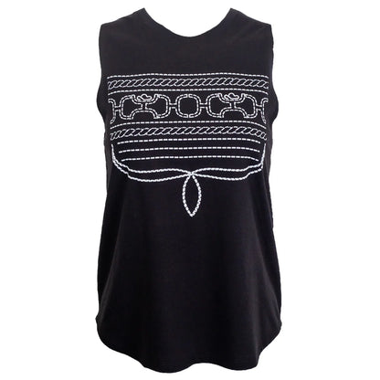 Hooey Women’s Leona Tank Black W/ White Stitching HT2684BK