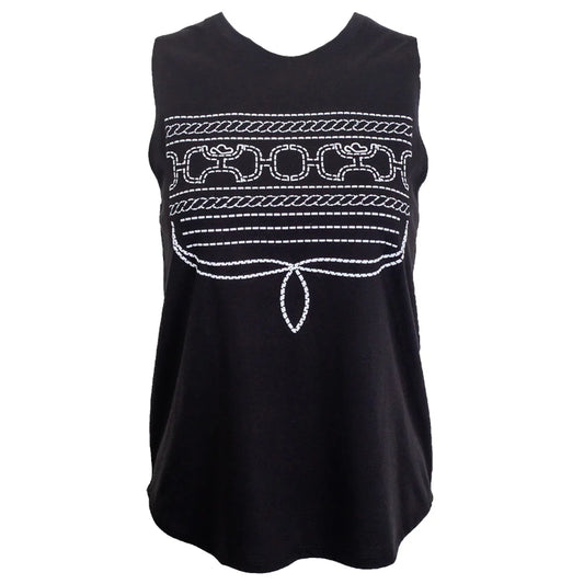 Hooey Women’s Leona Tank Black W/ White Stitching HT2684BK