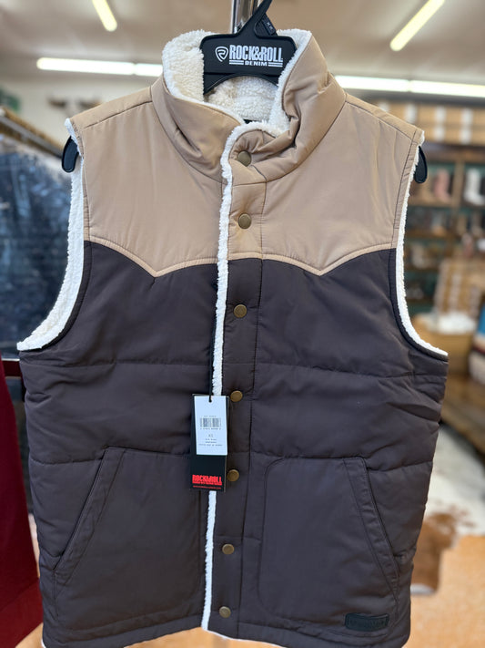 Rock&Roll Puffer Vest Men’s Dark Brown BM98C06893