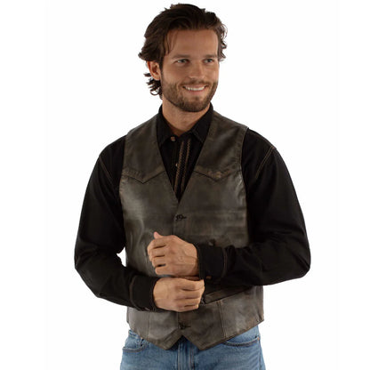 Scully Men's Brown Leather Western Vest 2061-312