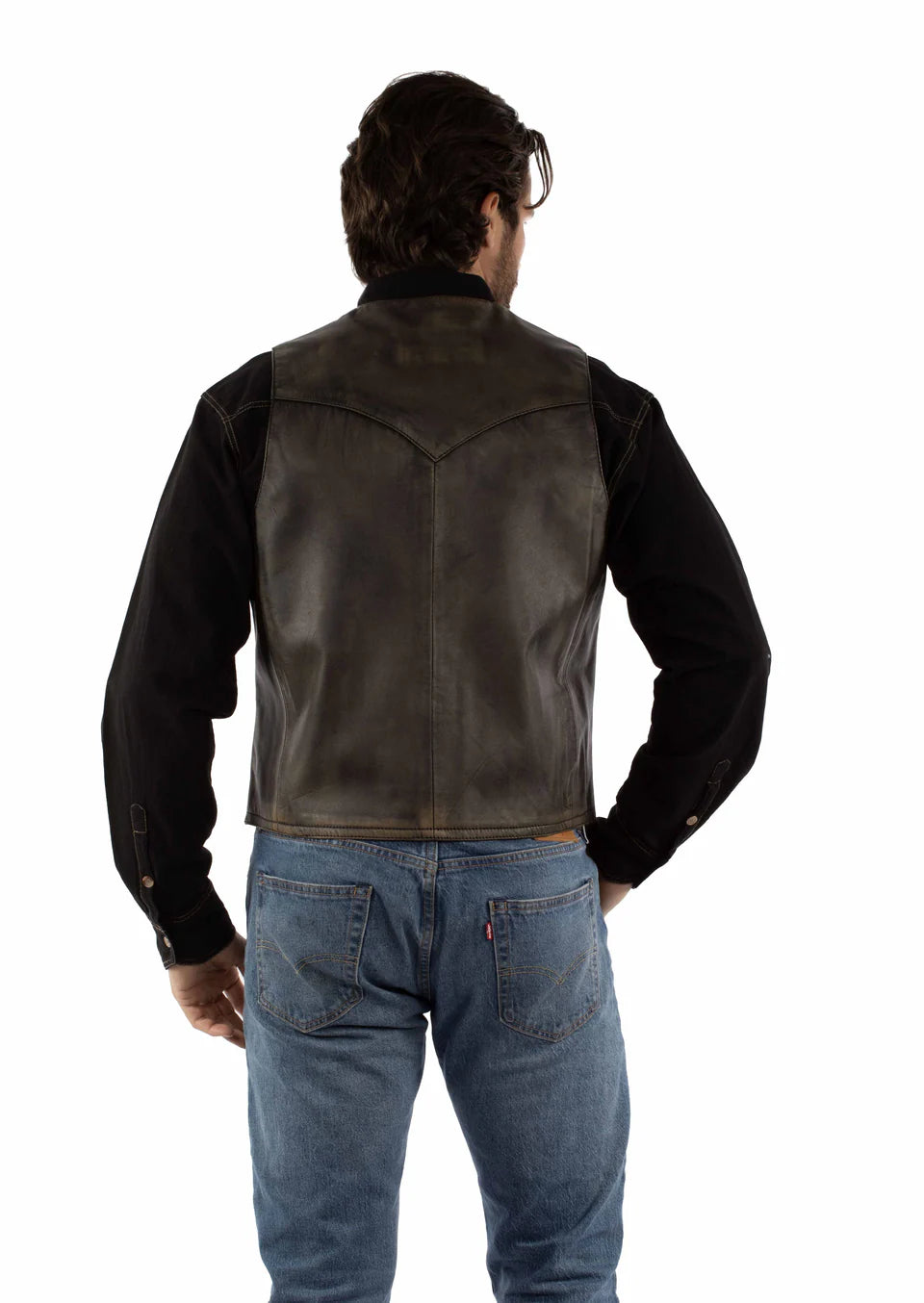 Scully Men's Brown Leather Western Vest 2061-312