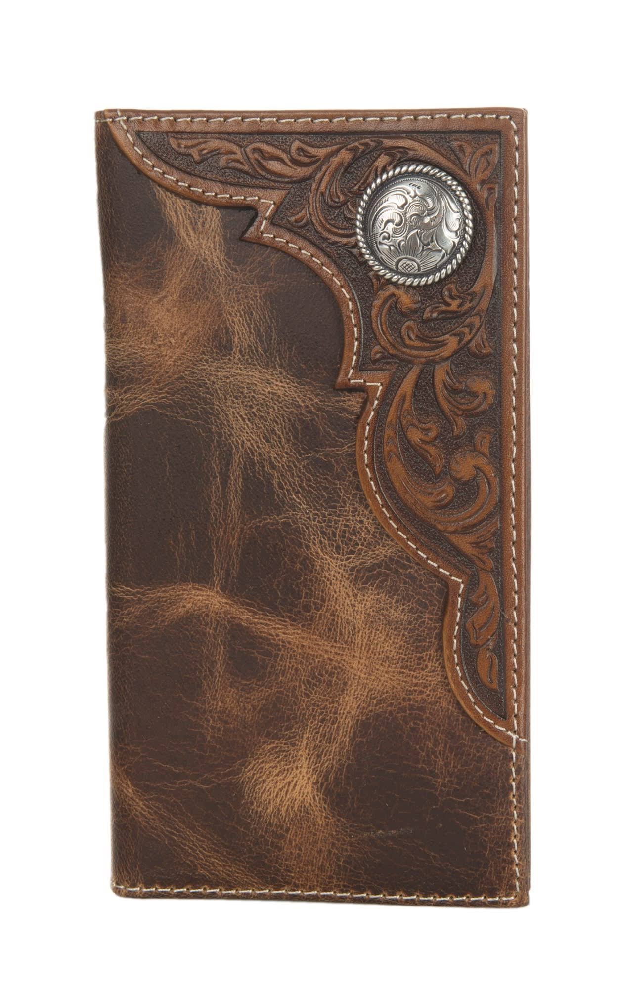 Ariat Men's Distressed Embossed Overlay Rodeo Wallet A3532208