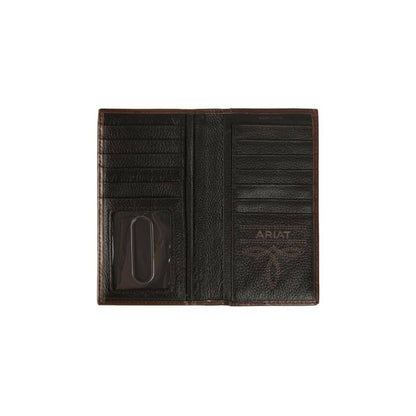 Ariat Men's Distressed Embossed Overlay Rodeo Wallet A3532208