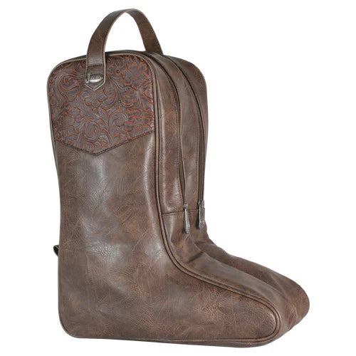 Justin Brown Brown Tooled Quality PU Leather Boot Bag 1849547BR