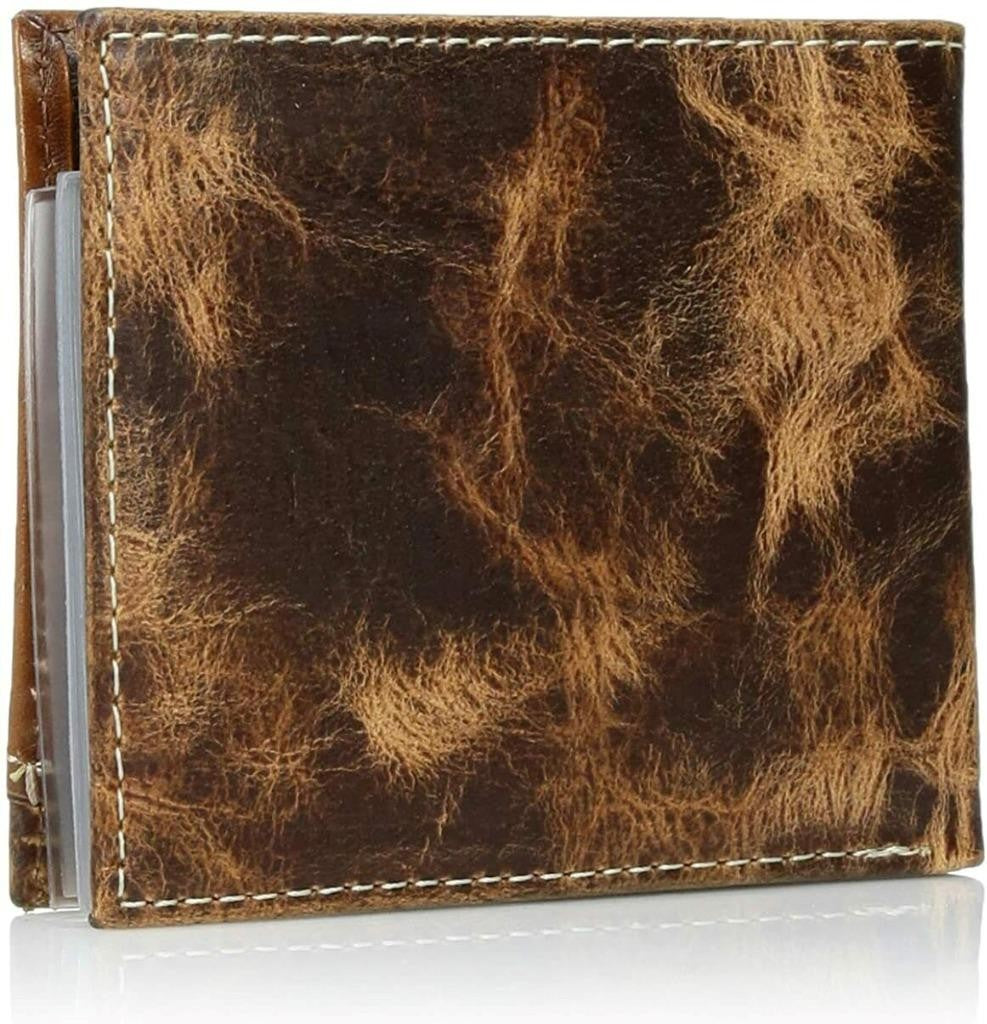 Ariat Mens Wallet Bifold Leather Concho Overlay Distressed Tan A3532408