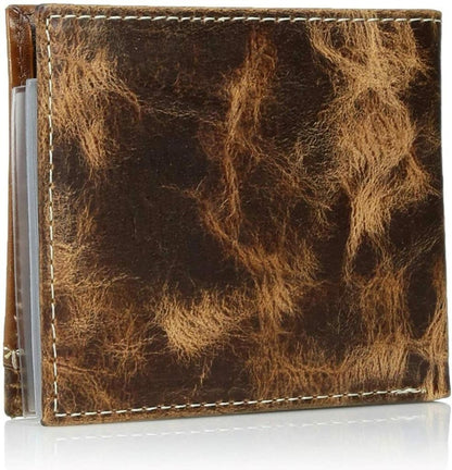 Ariat Mens Wallet Bifold Leather Concho Overlay Distressed Tan A3532408