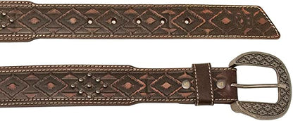 Red Dirt Hat Men's Tapered with Tooling and Studs Belt 23112BE7