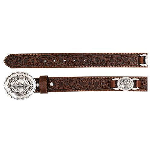 Catchfly Floral Emboss And Oval Conchos Belt 2610260246