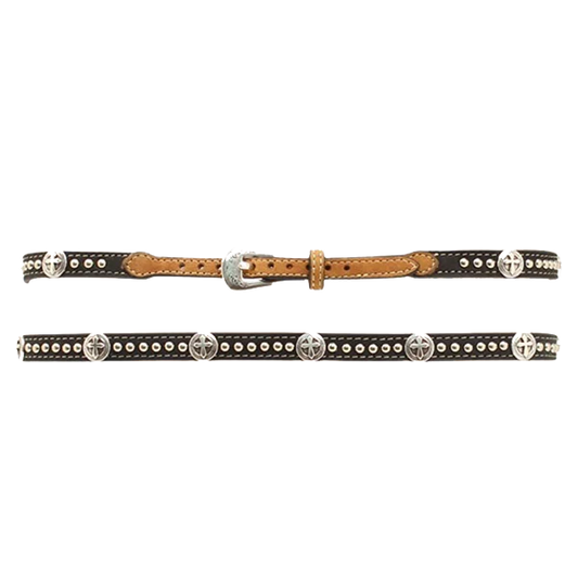 Twister Western Concho Cross Brown and Black Hatband 02350129