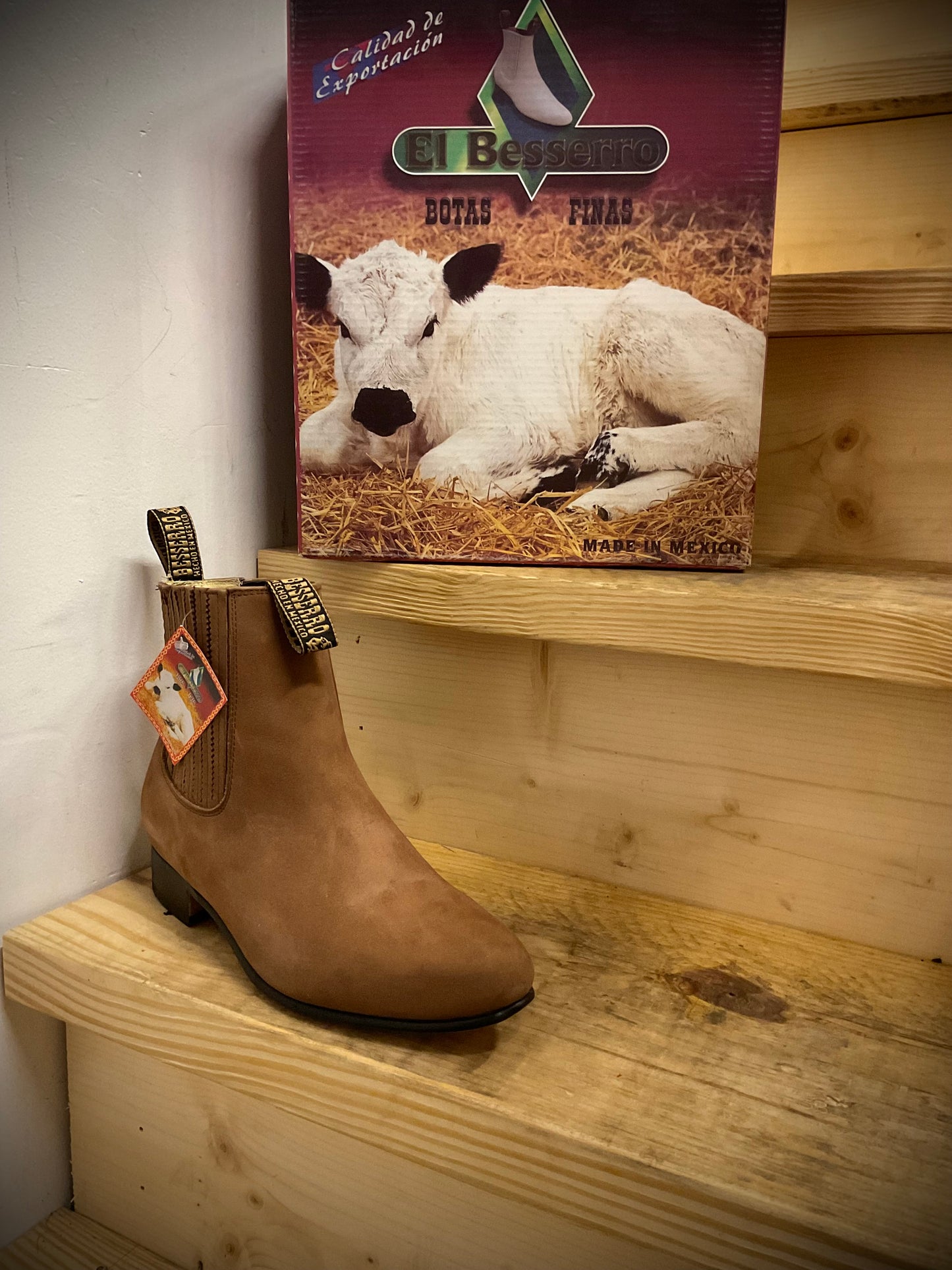 El Beserro Botin Nobuck Camel Boots