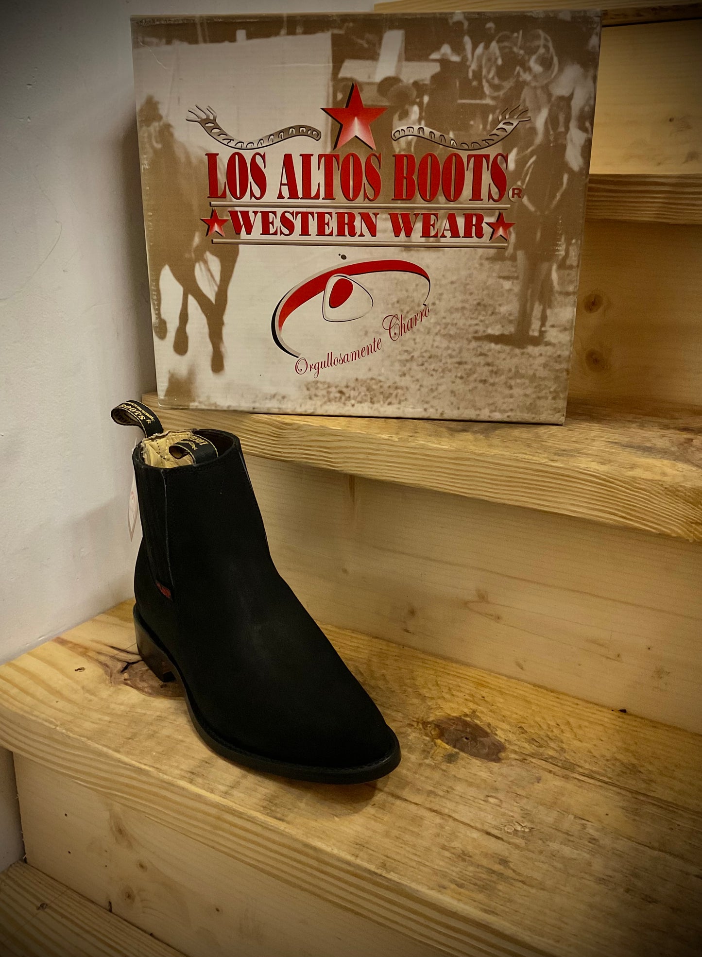 Los Altos Black Nobuck Botin Boots