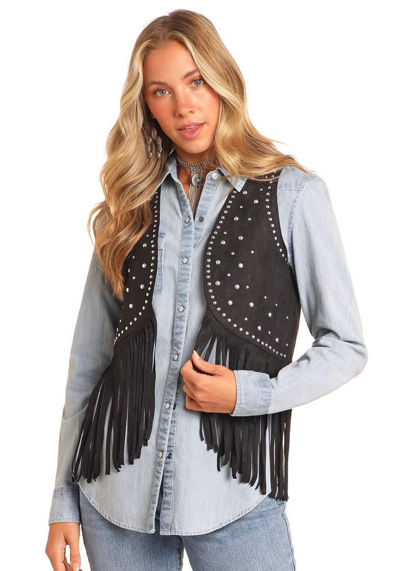 Rock & Roll Women’s Studded Black Vest
