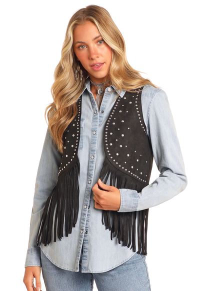 Rock & Roll Women’s Studded Black Vest