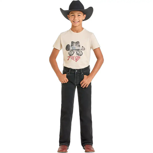 Rock & Roll Boy’s Bootcut Black Jean BB0BD05576