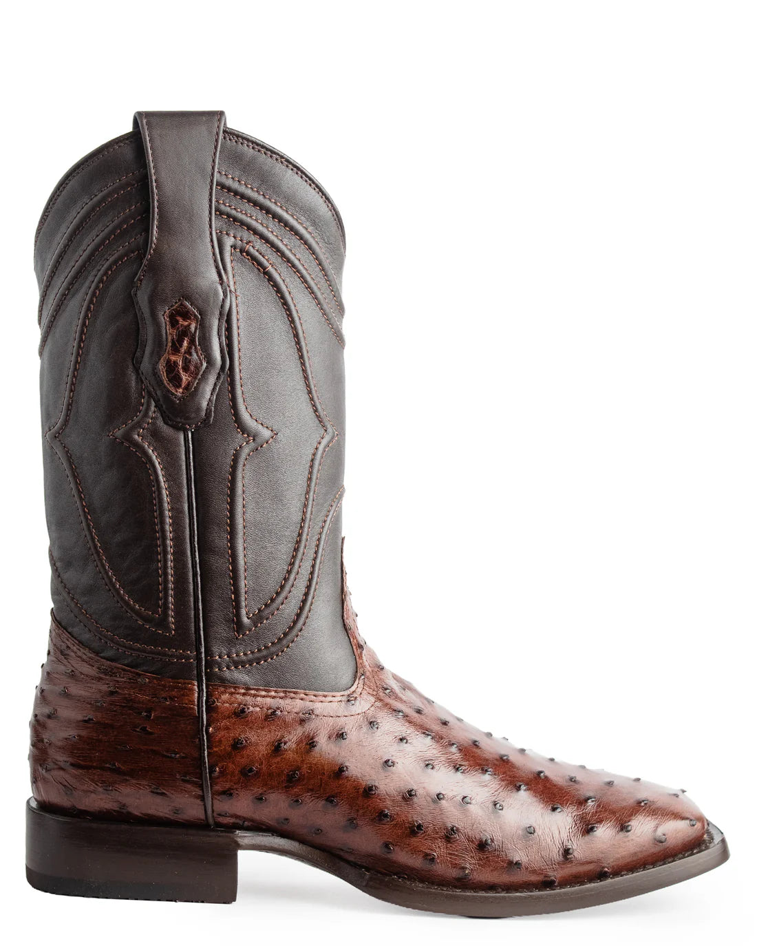 King Exotic Men’s Caiman Ostrich Wide Square Toe Kango Boots 820360