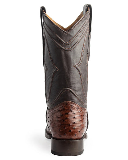 King Exotic Men’s Caiman Ostrich Wide Square Toe Kango Boots 820360