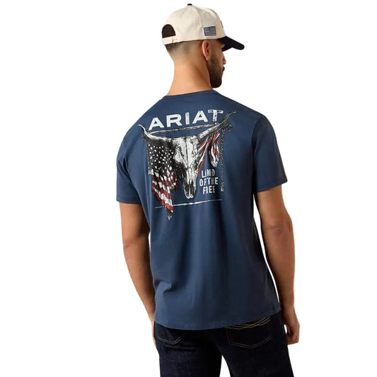 Ariat Men's Blue Dusk Longhorn Patriot Bravery T-Shirt 10080248