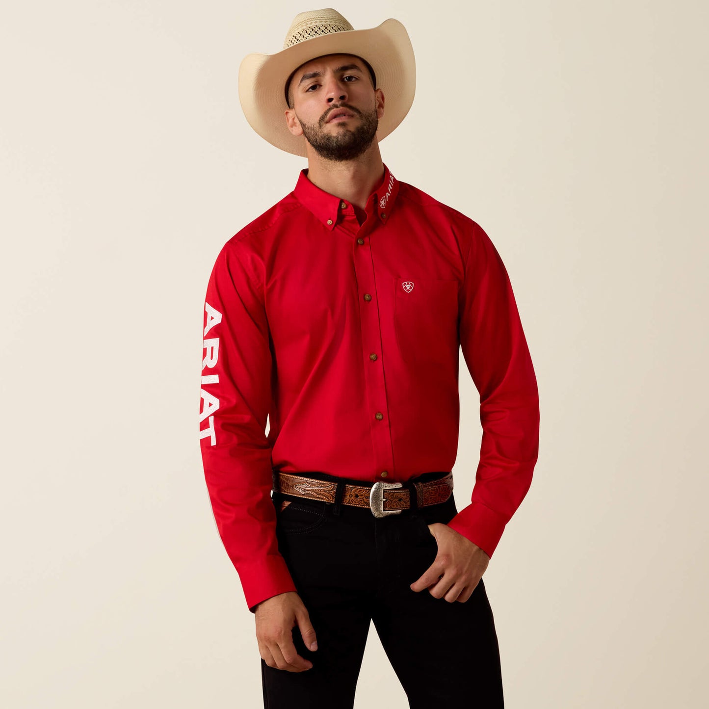 Ariat Men’s Team Logo Lightweight Twill Fitted Shirt 10073653