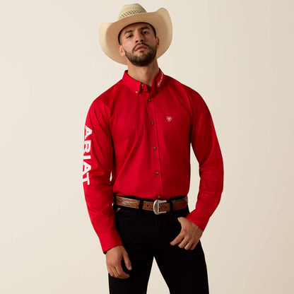 Ariat Men’s Team Logo Lightweight Twill Fitted Shirt 10073653