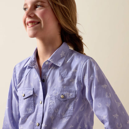 Ariat Girls Western Motifs Ls Shirt 10073448