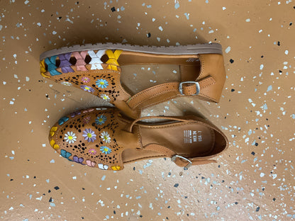 Mexican Leather Floral Colorful Women’s Sandals