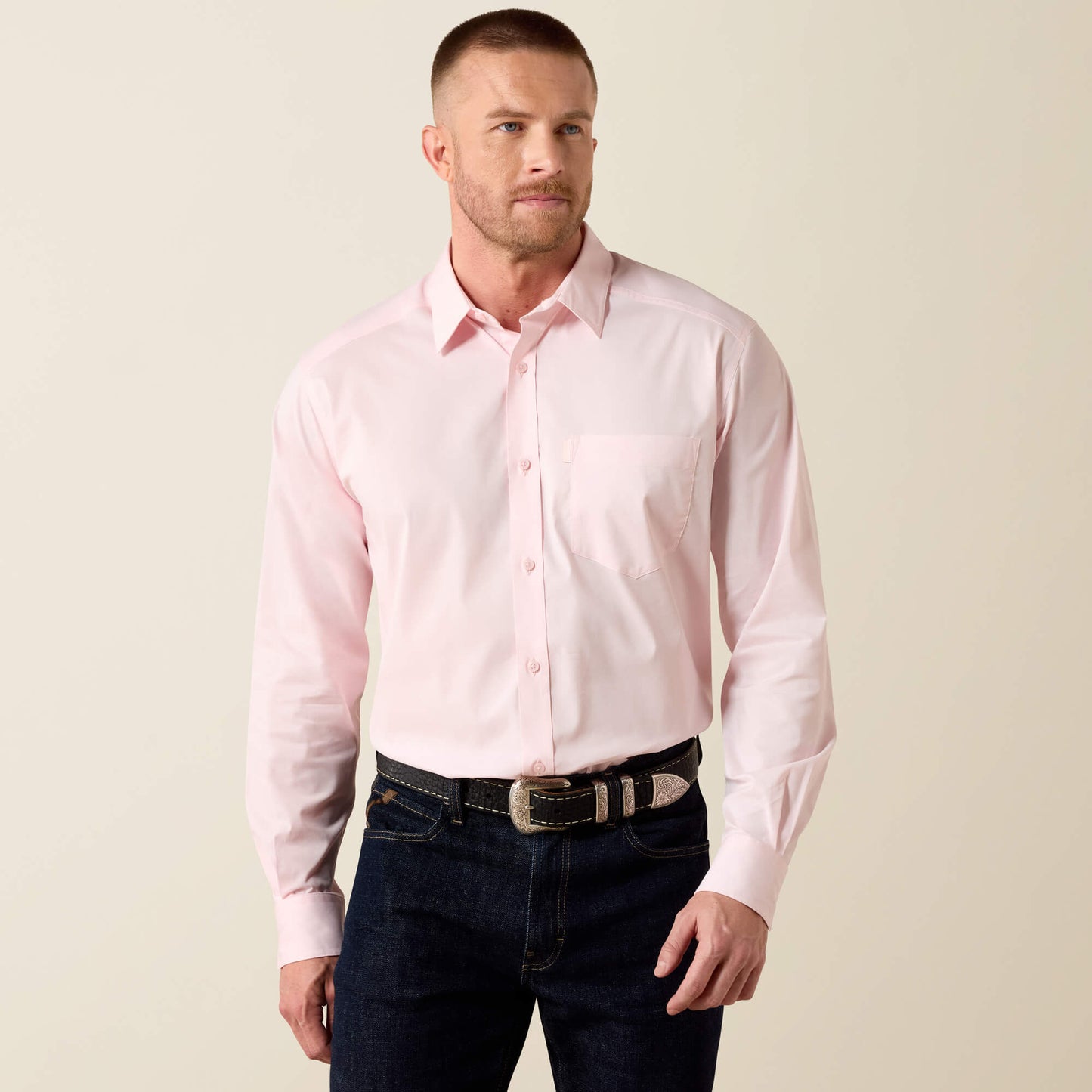 Ariat Men’s Everything Classic Fit Icy Pink Ls Shirt 10072738