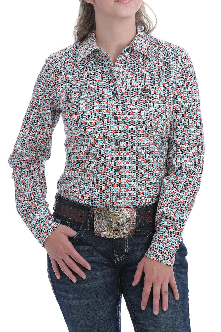 Cinch Ladies Print Rodeo Snap Button Shirt