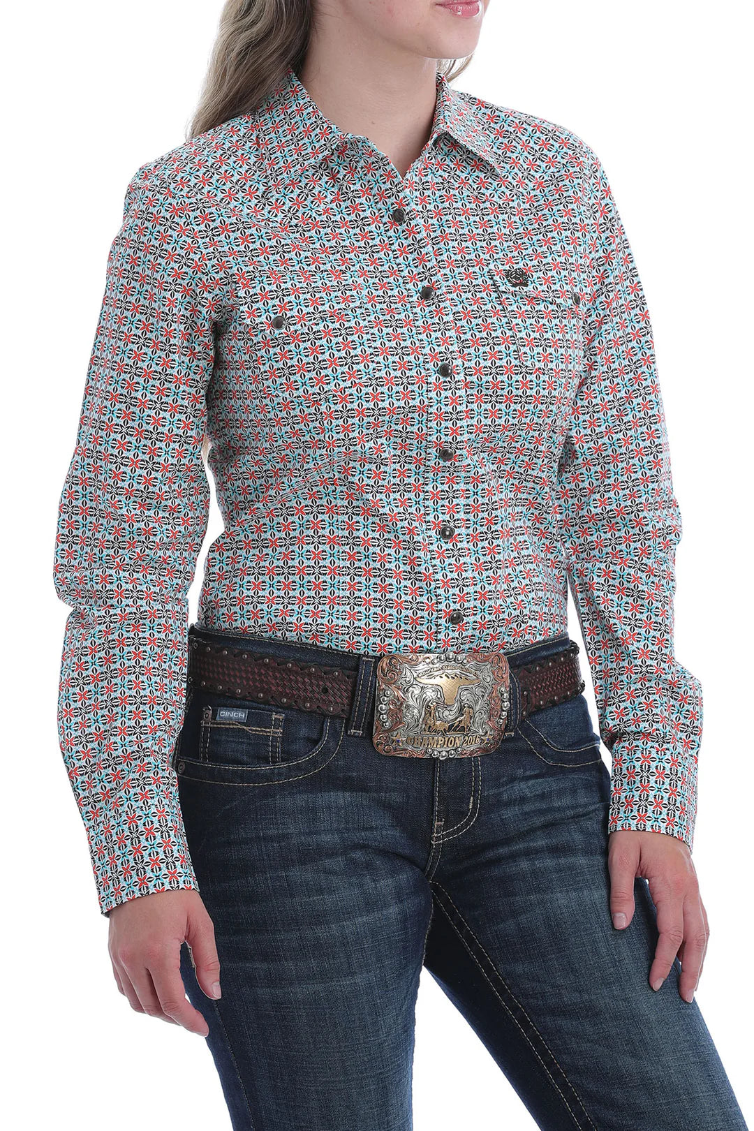 Cinch Ladies Print Rodeo Snap Button Shirt