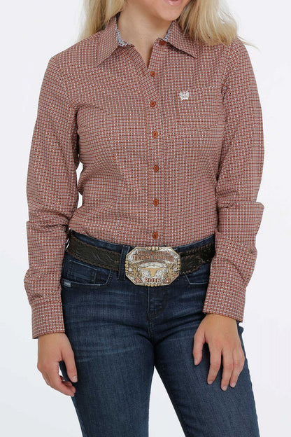 Cinch Women’s LS Printed Shirt Copper
