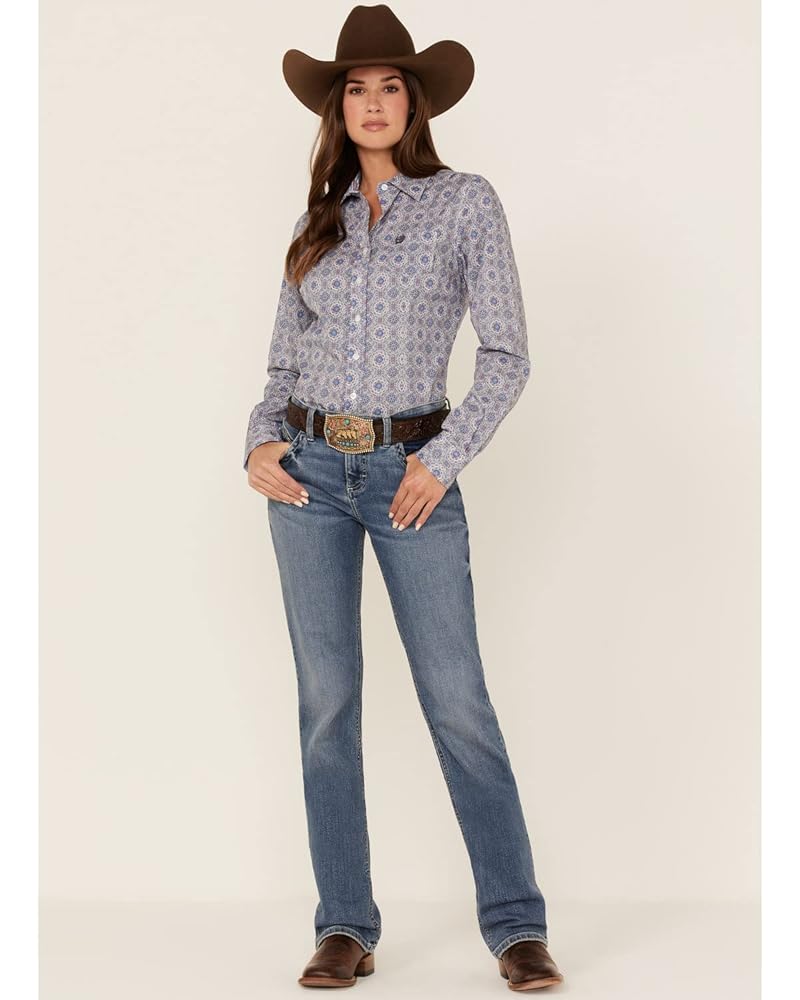 Cinch Western Shirt Womens Long Sleeve Button Logo Printed