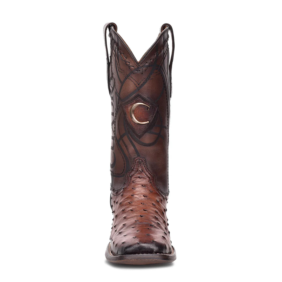 Cuadra Men's Brown Genuine Ostrich Leather Square Toe Boot CU457