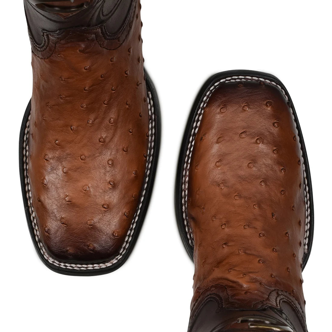 Cuadra Men's Brown Genuine Ostrich Leather Square Toe Boot CU457