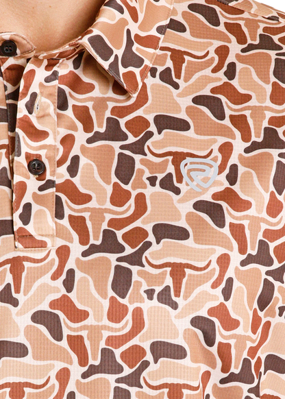 Rock&Roll Men’s Camo Printed Mesh Polo BM51T08354
