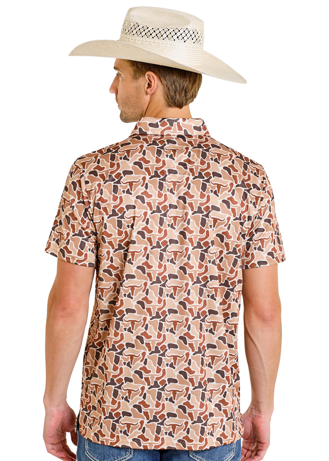 Rock&Roll Men’s Camo Printed Mesh Polo BM51T08354