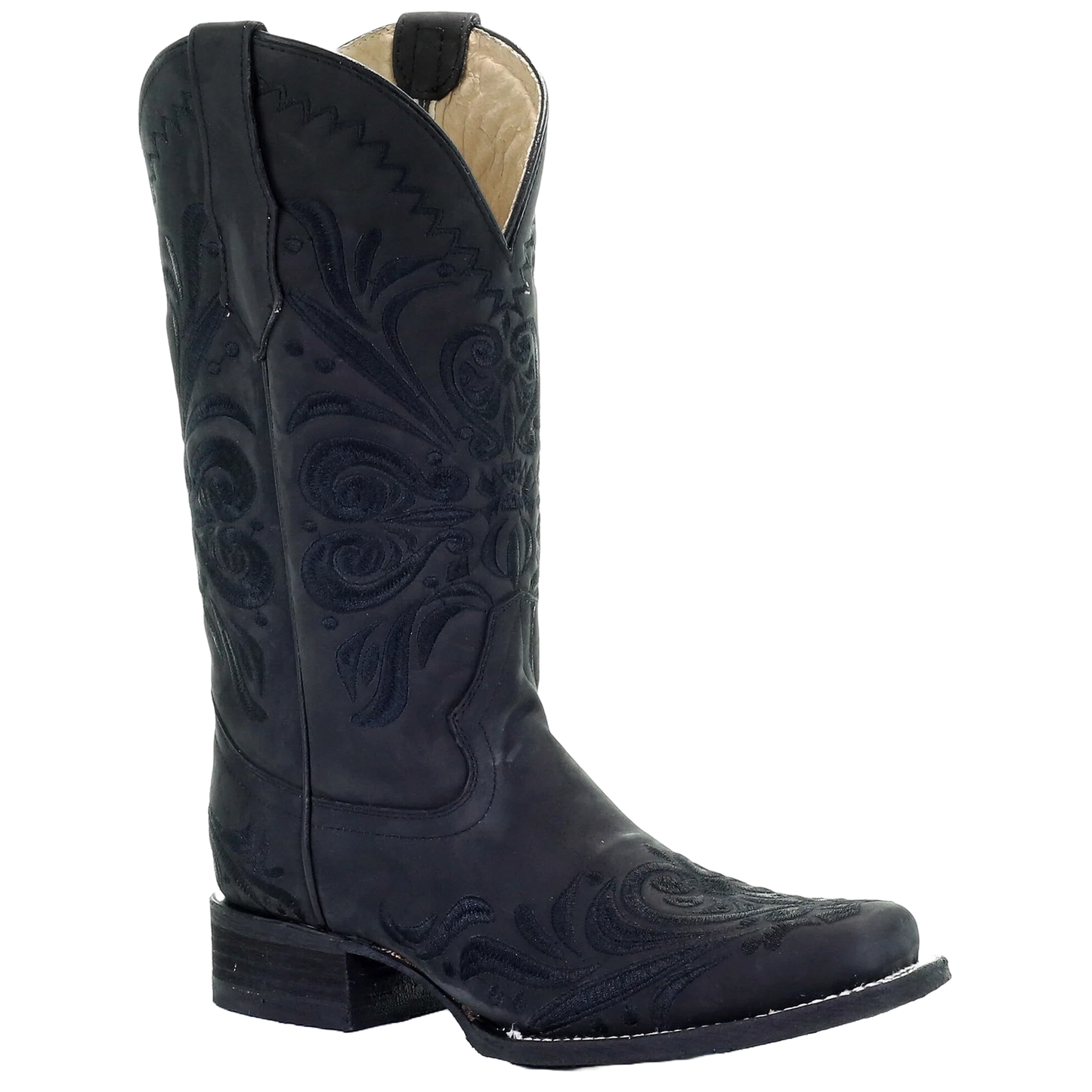Circle G Women’s Embroidery Black Square Toe Cowboy Boot L5464