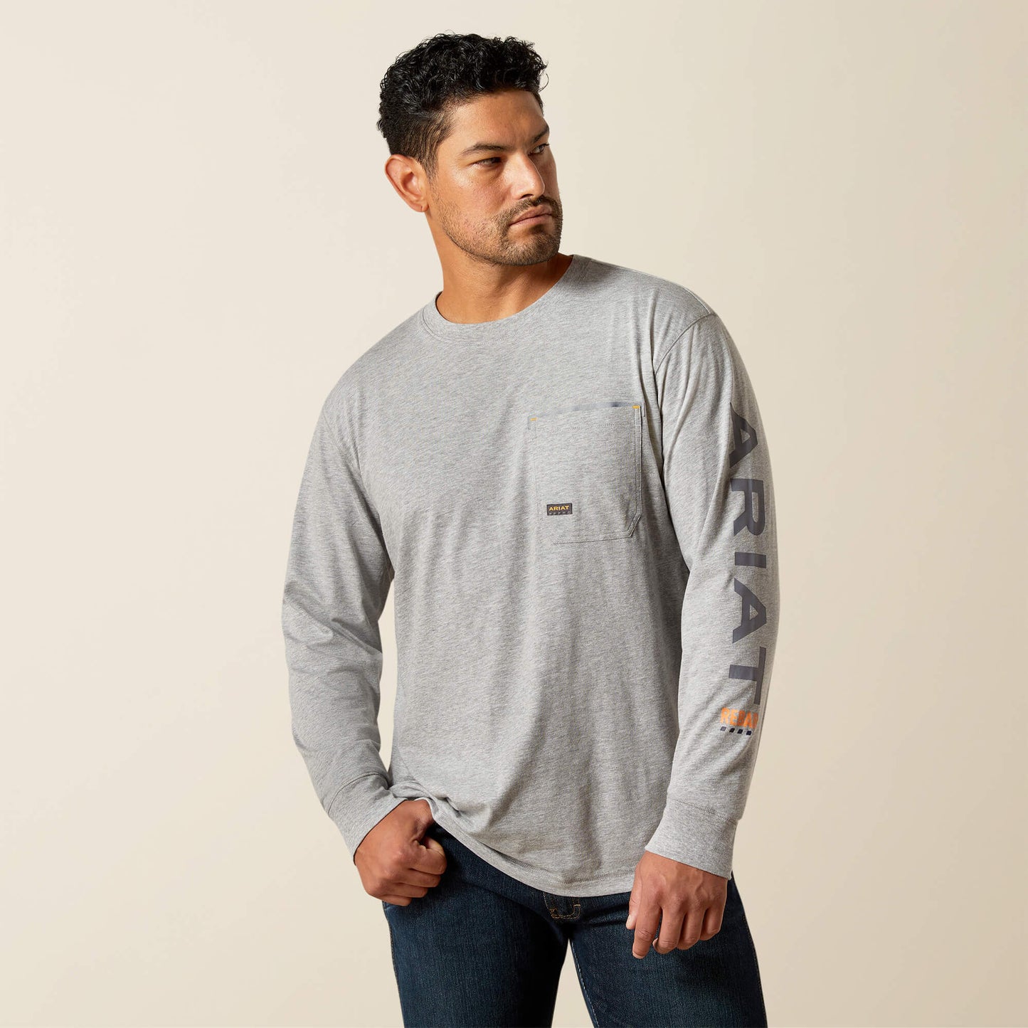 Ariat Men’s Rebar Workman Logo LS T-Shirt