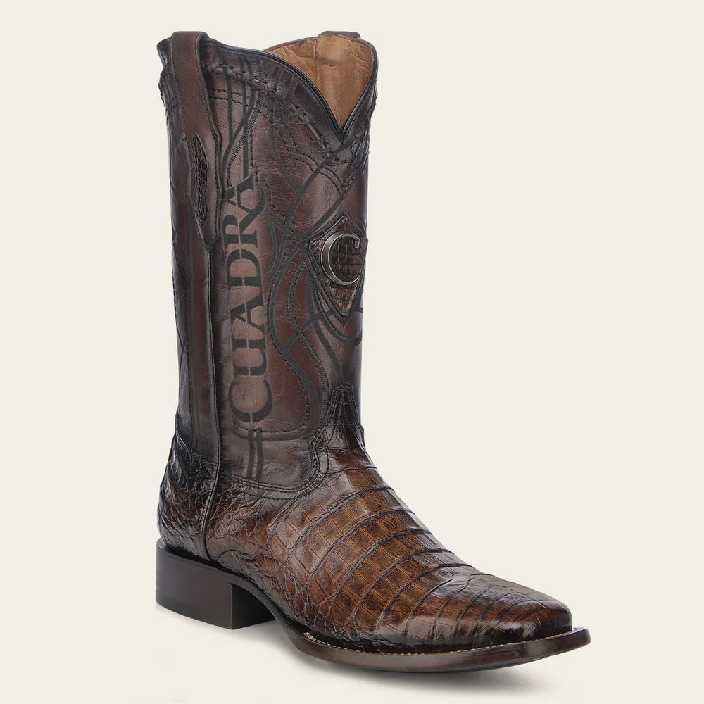 Cuadra Men’s Engraved Brown Caiman Western Boots CU456