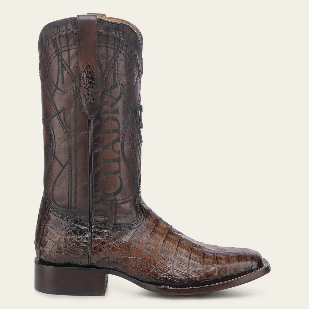 Cuadra Men’s Engraved Brown Caiman Western Boots CU456